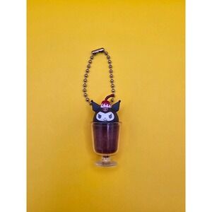 Kuromi Sanrio Cafe Cream‎ Soda Mini Figure Mascot Netsuke Keychain / Phone Strap
